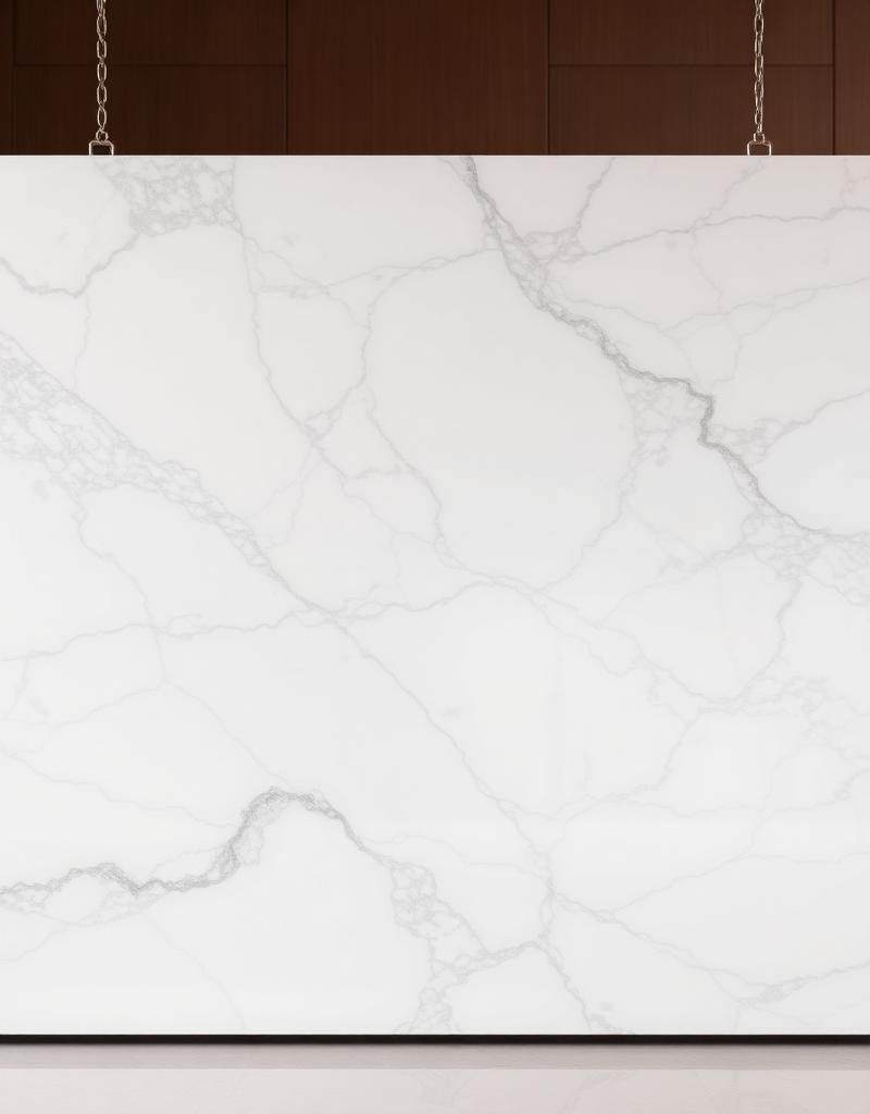 Marble slab surface with veining, close up